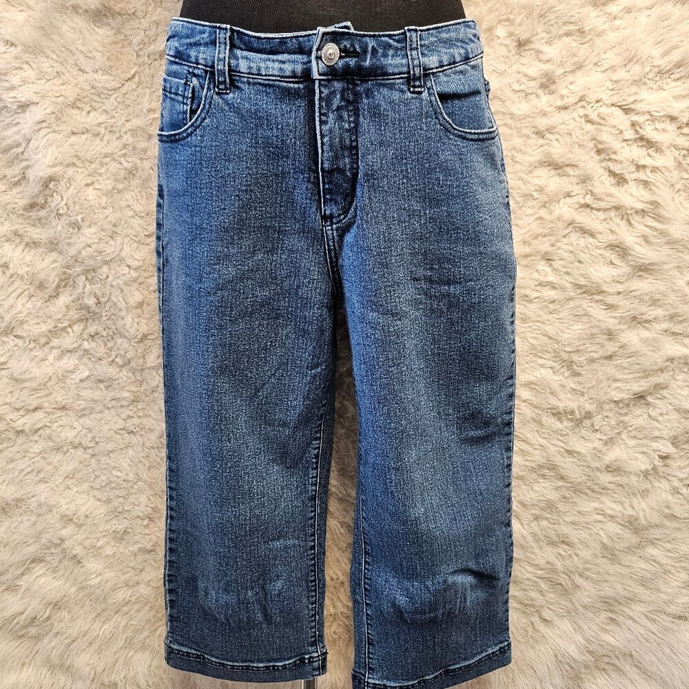 Christine Alexander Women's Blue "Swarovski Crystals" Capri Jeans Size: 10
